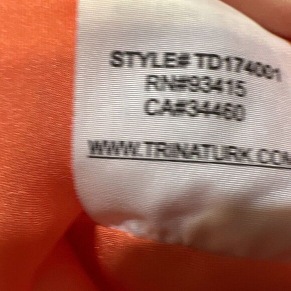 Trina Turk Sally Silk Embellished Mini Dress Size 8 Orange Gold Cocktail - Picture 7 of 12